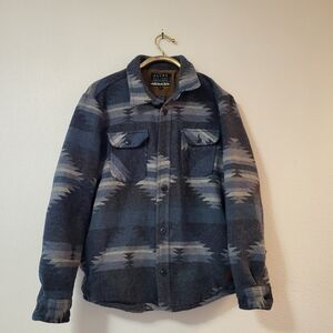 Jachs Navy and Gray Patterned Shirt Jacket
